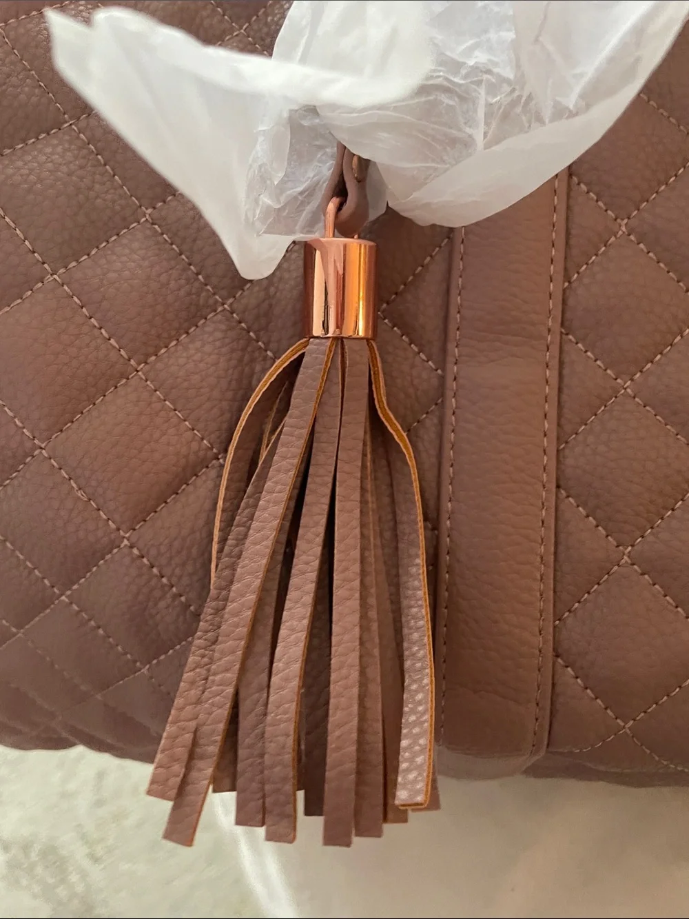 ✨💕Quilted Women's Weekender Tote Bag in Light Pink, Rose Gold Hardware💕✨NWT